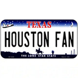 Houston Fan Novelty Metal License Plate 6" x 3" (BP)