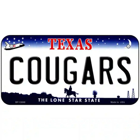 Cougars Novelty Metal License Plate 6" x 3" (BP)