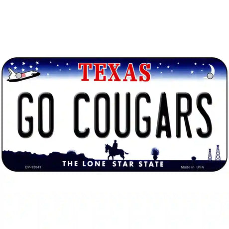 Go Cougars Novelty Metal License Plate 6" x 3" (BP)