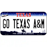 Go Texas A&M Novelty Metal License Plate 6" x 3" (BP)