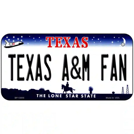 Texas A&M Fan Novelty Metal License Plate 6" x 3" (BP)