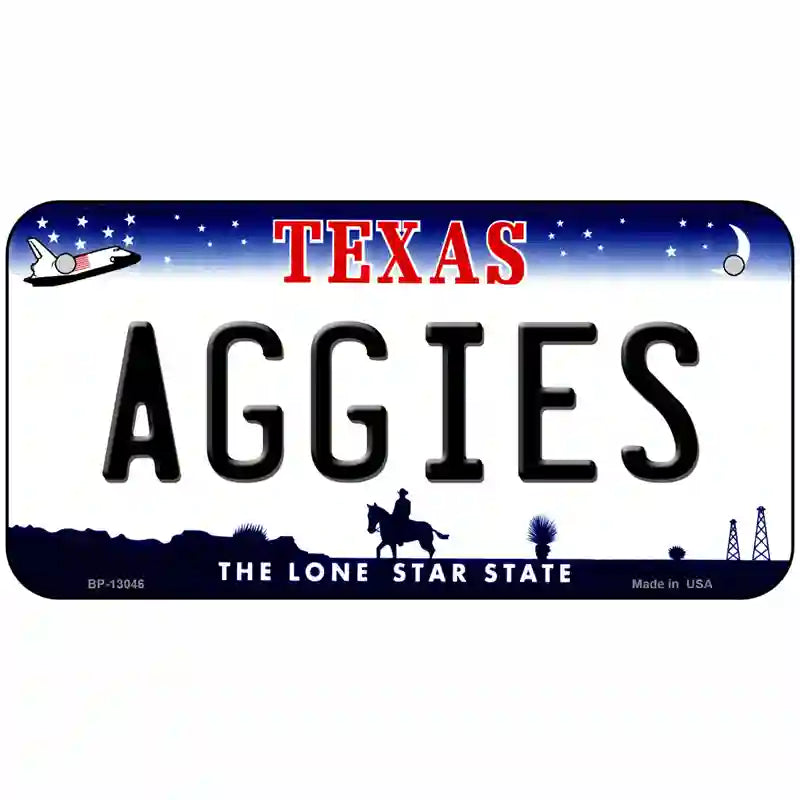 Aggies Texas Novelty Metal License Plate 6" x 3" (BP)