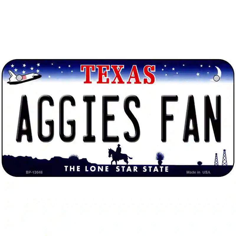 Aggies Fan Texas Novelty Metal License Plate 6" x 3" (BP)