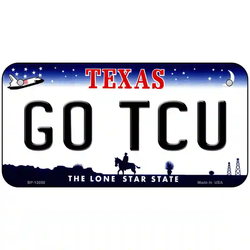 Go TCU Novelty Metal License Plate 6" x 3" (BP)