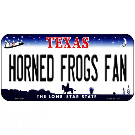 Horned Frogs Fan Novelty Metal License Plate 6" x 3" (BP)