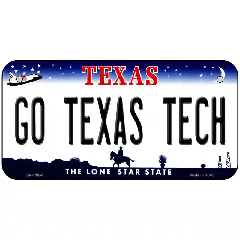 Go Texas Tech Novelty Metal License Plate 6" x 3" (BP)