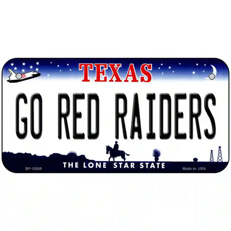 Go Red Raiders Novelty Metal License Plate 6" x 3" (BP)