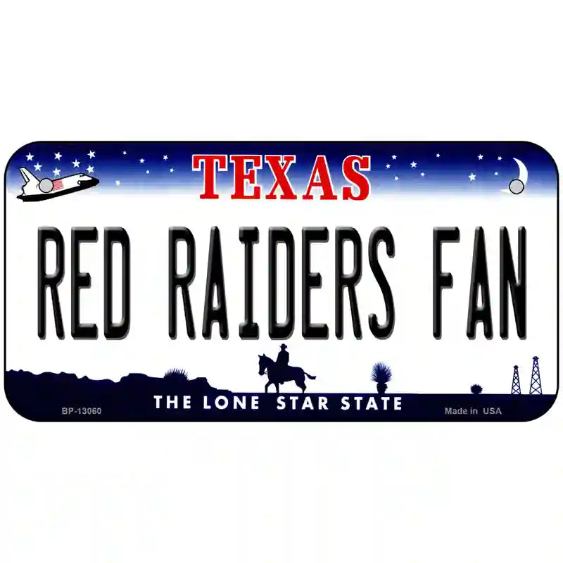 Red Raiders Fan Novelty Metal License Plate 6" x 3" (BP)