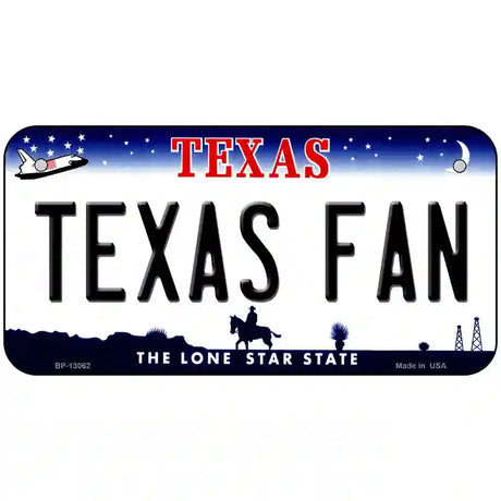 Texas Fan Novelty Metal License Plate 6" x 3" (BP)