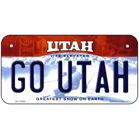 Go Utah Novelty Metal License Plate 6" x 3" (BP)