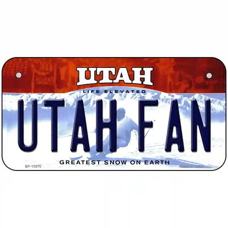 Utah Fan Novelty Metal License Plate 6" x 3" (BP)