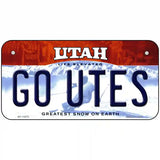 Go Utes Novelty Metal License Plate 6" x 3" (BP)