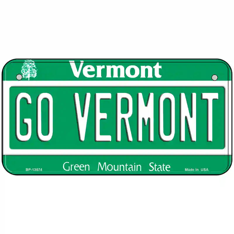 Go Vermont Novelty Metal License Plate 6" x 3" (BP)