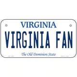 Virginia Fan Novelty Metal License Plate 6" x 3" (BP)