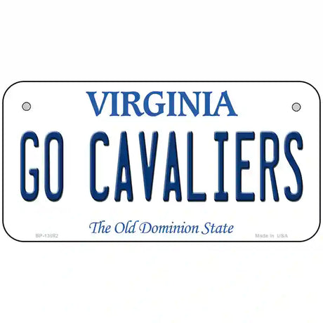 Go Cavaliers Novelty Metal License Plate 6" x 3" (BP)