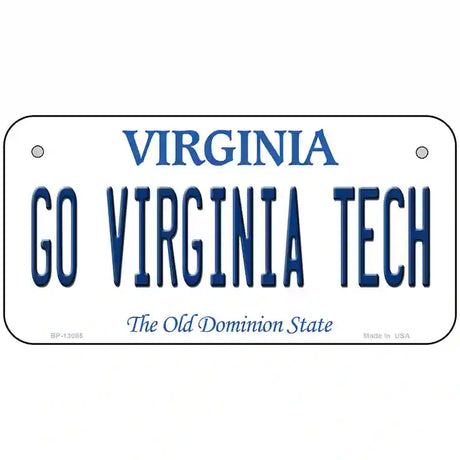 Go Virginia Tech Novelty Metal License Plate 6" x 3" (BP)