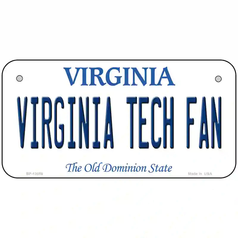 Virginia Tech Fan Novelty Metal License Plate 6" x 3" (BP)