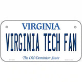 Virginia Tech Fan Novelty Metal License Plate 6" x 3" (BP)