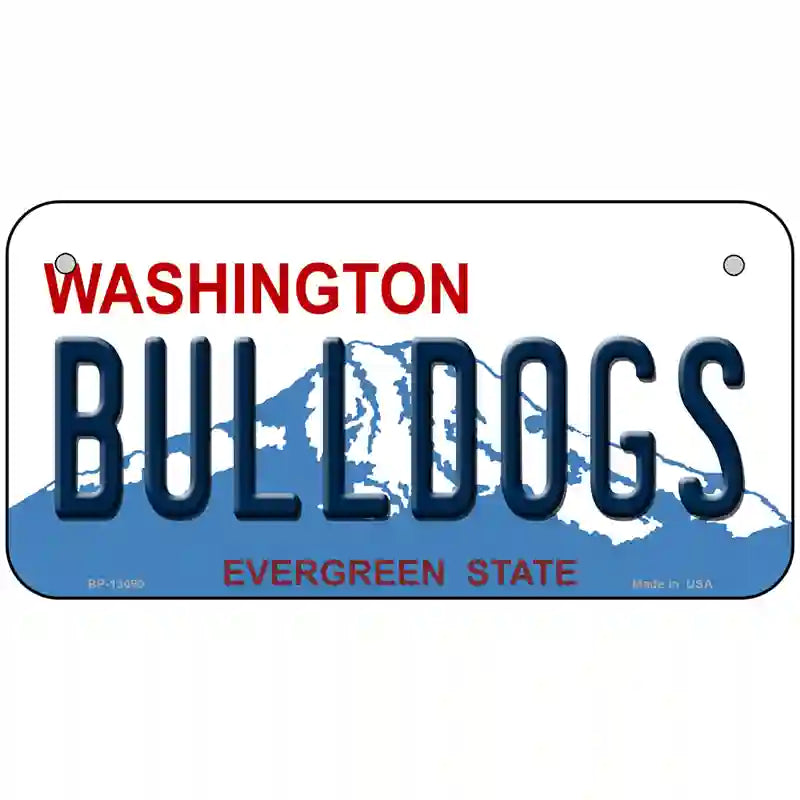 Bulldogs Washington State Novelty Metal License Plate 6" x 3" (BP)