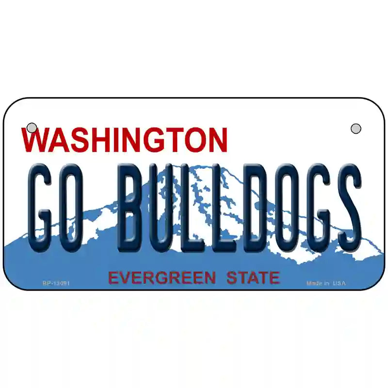 Go Bulldogs Washington Novelty Metal License Plate 6" x 3" (BP)