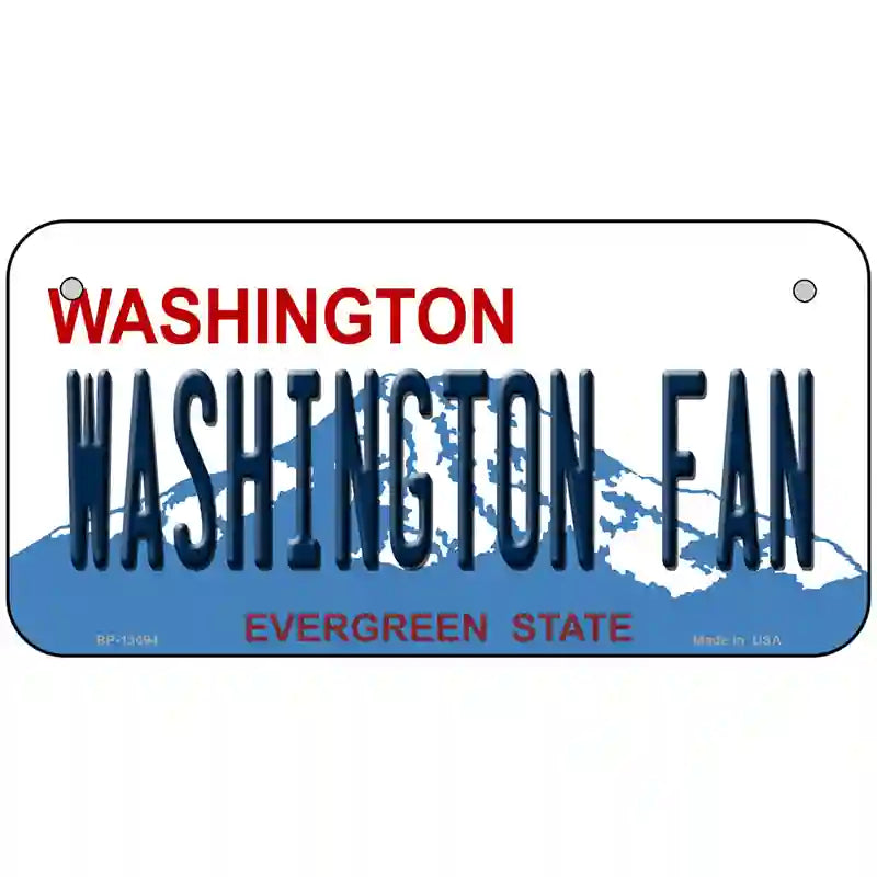 Washington Fan Novelty Metal License Plate 6" x 3" (BP)