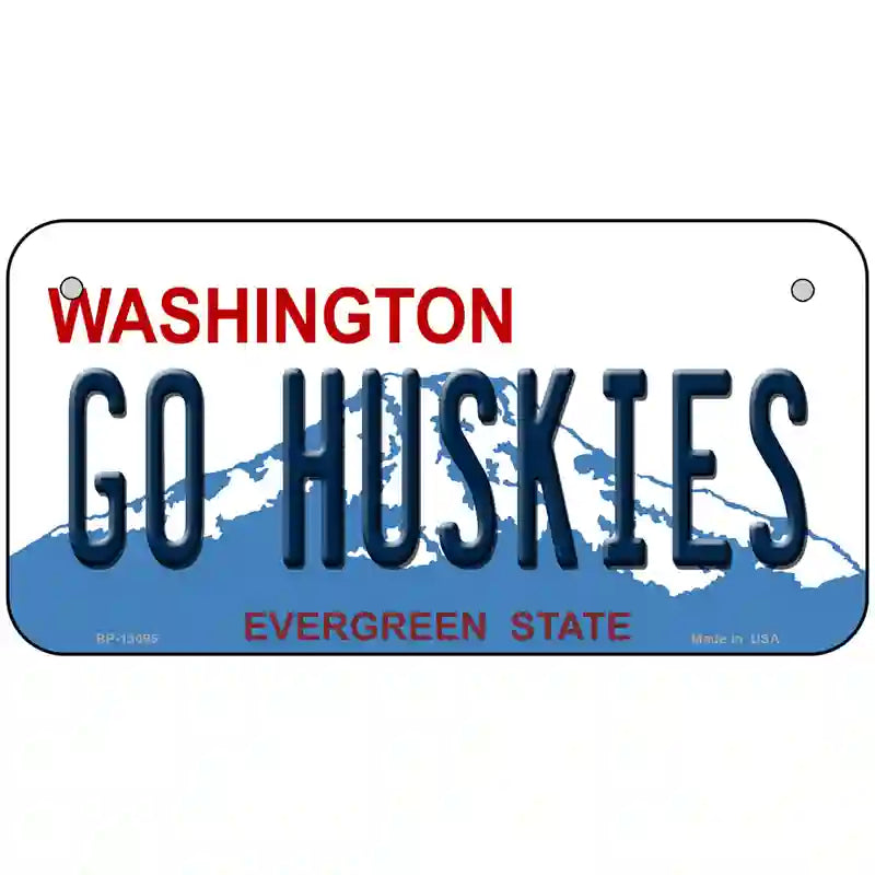 Go Huskies Novelty Metal License Plate 6" x 3" (BP)