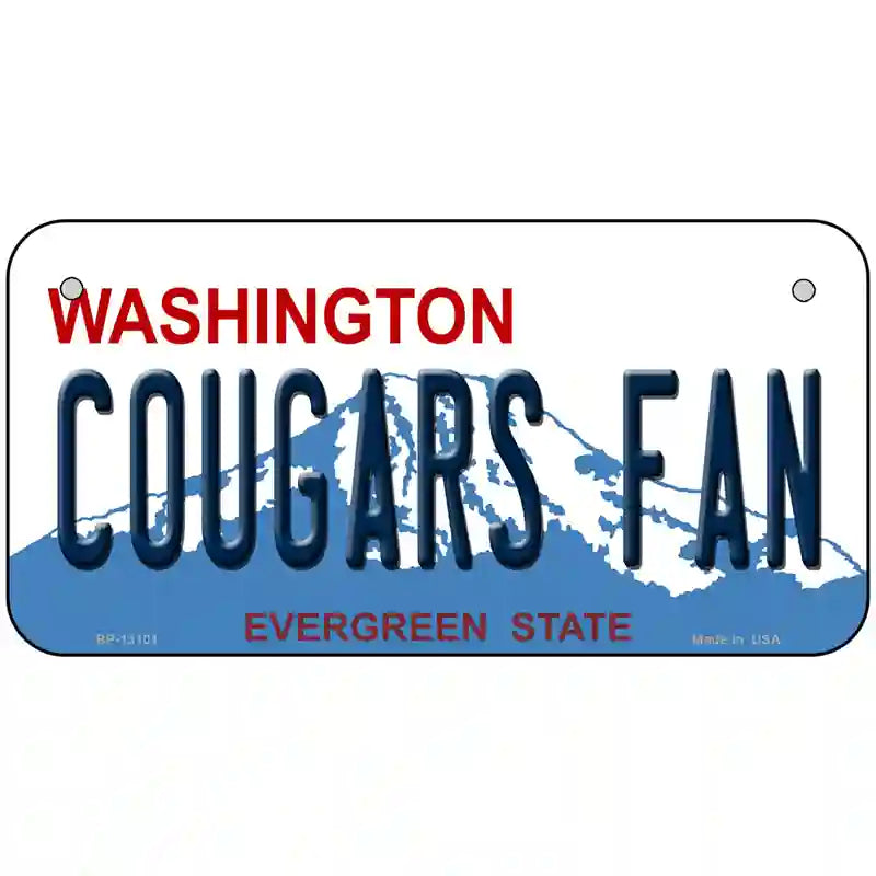 Washington Plate Cougars Fan Novelty Metal License Plate 6" x 3" (BP)