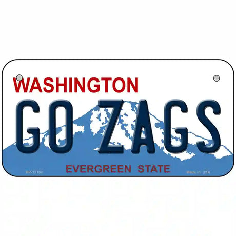 Go Zags Novelty Metal License Plate 6" x 3" (BP)