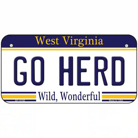 Go Herd Novelty Metal License Plate 6" x 3" (BP)