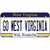 Go West Virginia Novelty Metal License Plate 6" x 3" (BP)