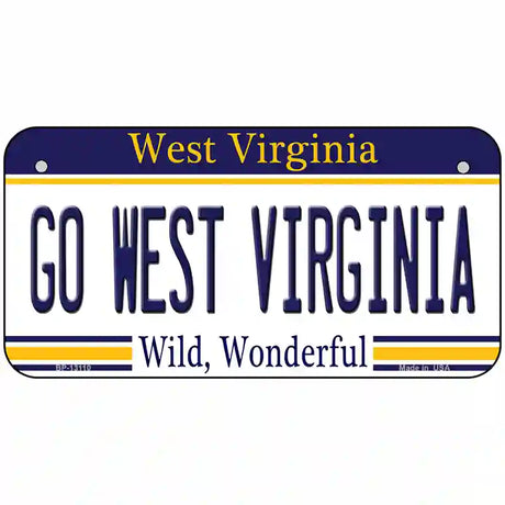 Go West Virginia Novelty Metal License Plate 6" x 3" (BP)