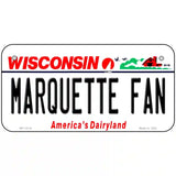 Marquette Fan Novelty Metal License Plate 6" x 3" (BP)