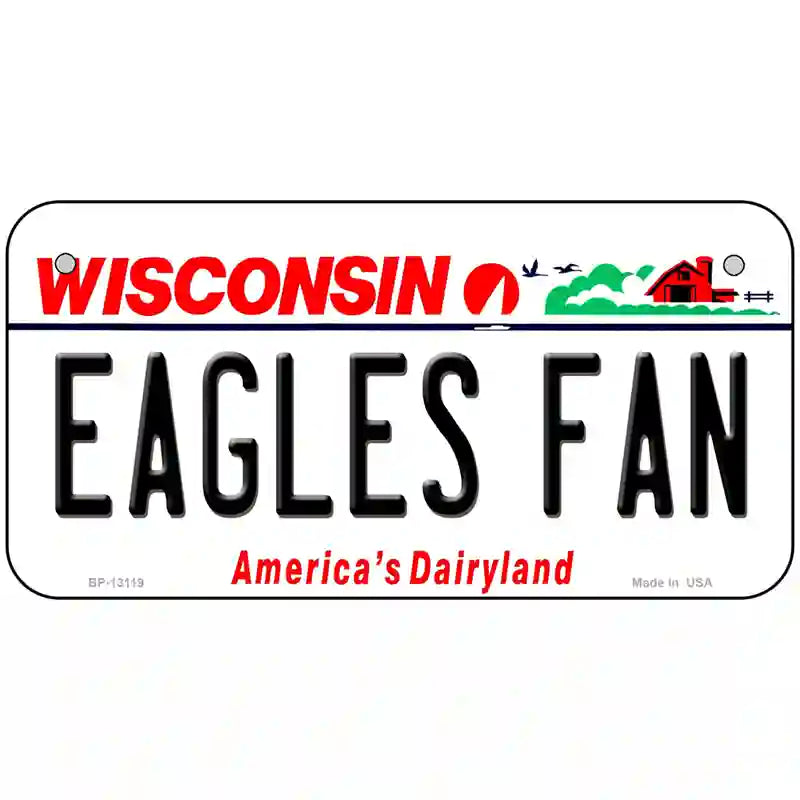 Eagles Fan Wisconsin Novelty Metal License Plate 6" x 3" (BP)