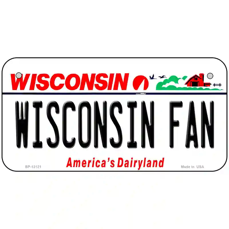 Wisconsin Fan Novelty Metal License Plate 6" x 3" (BP)