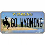 Go Wyoming Novelty Metal License Plate 6" x 3" (BP)