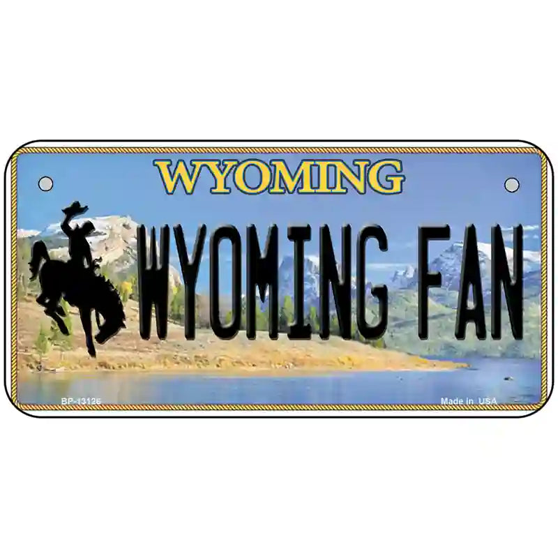 Wyoming Fan Novelty Metal License Plate 6" x 3" (BP)