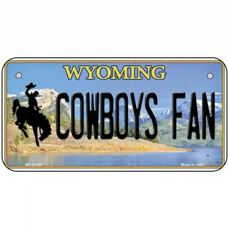 Cowboys Fan Wyoming Novelty Metal License Plate 6" x 3" (BP)