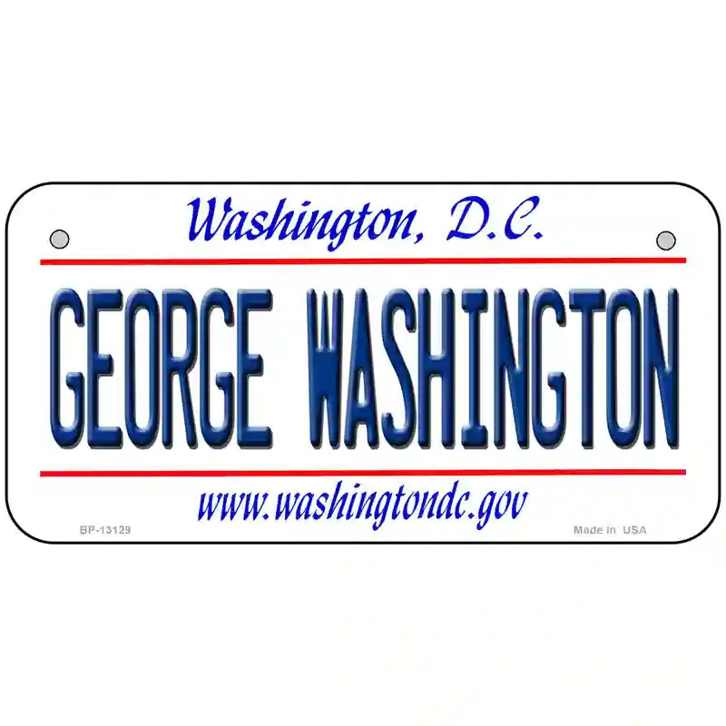 George Washington Novelty Metal License Plate 6" x 3" (BP)