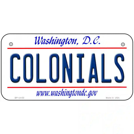 Colonials Novelty Metal License Plate 6" x 3" (BP)