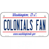 Colonials Fan Novelty Metal License Plate 6" x 3" (BP)