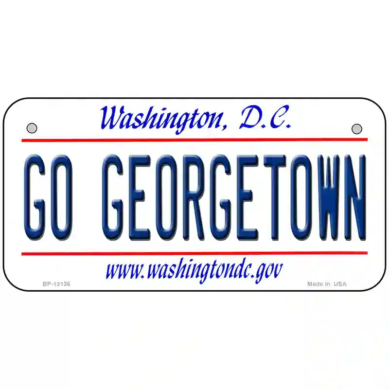 Go Georgetown Novelty Metal License Plate 6" x 3" (BP)