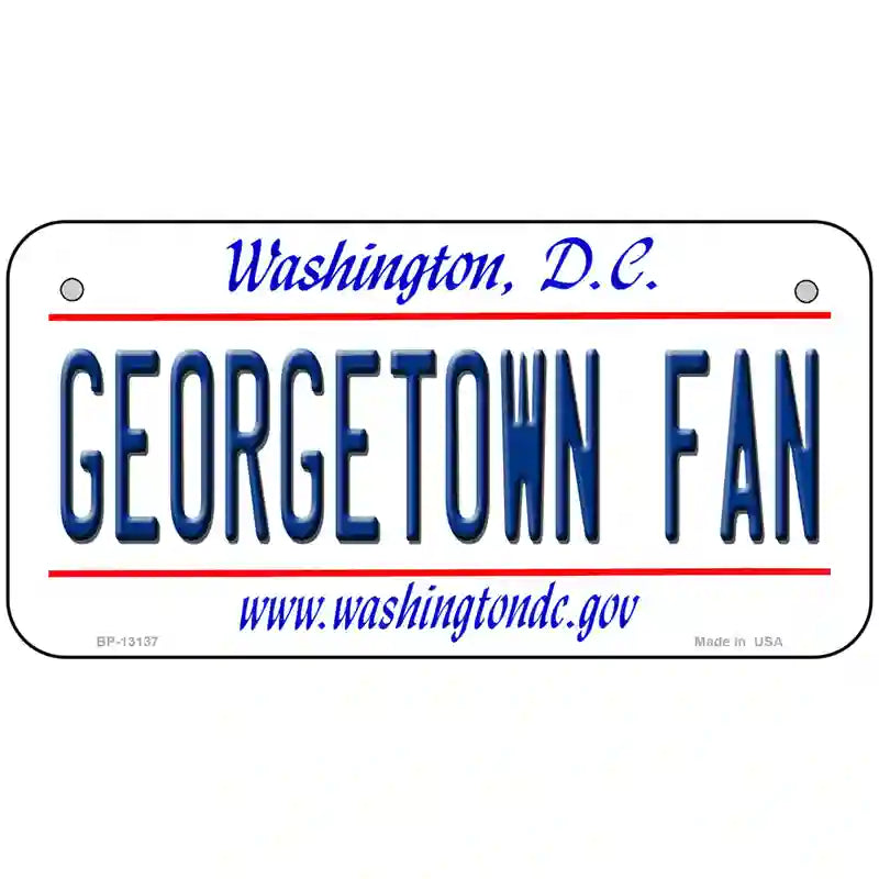 Georgetown Fan Novelty Metal License Plate 6" x 3" (BP)