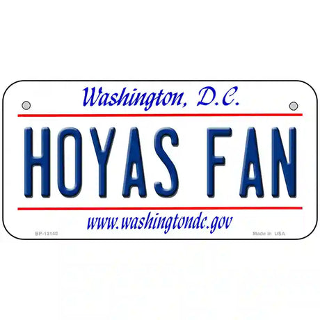 Hoyas Fan Novelty Metal License Plate 6" x 3" (BP)