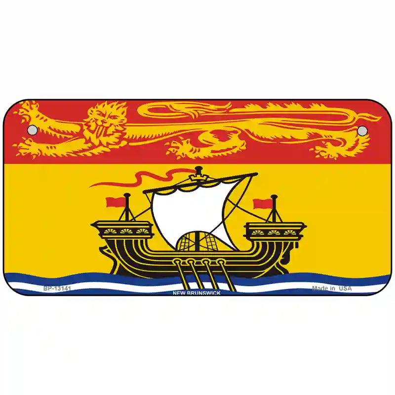 New Brunswick Canada Flag Novelty Metal License Plate 6" x 3" (BP)