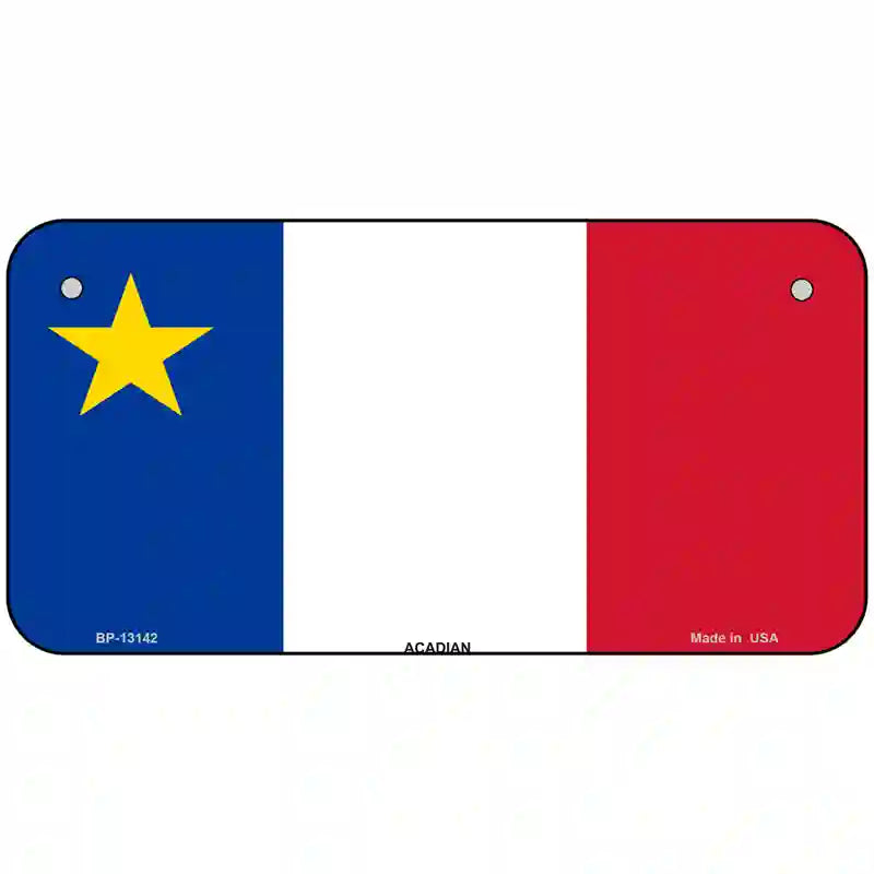 Acadian Canada Flag Novelty Metal License Plate 6" x 3" (BP)