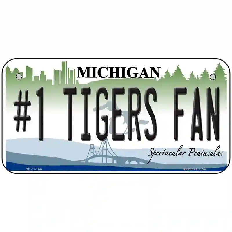 Number 1 Tigers Fan Novelty Metal License Plate Tag 6" x 3" (BP)