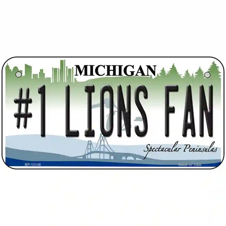 Number 1 Lions Fan Novelty Metal License Plate Tag 6" x 3" (BP)