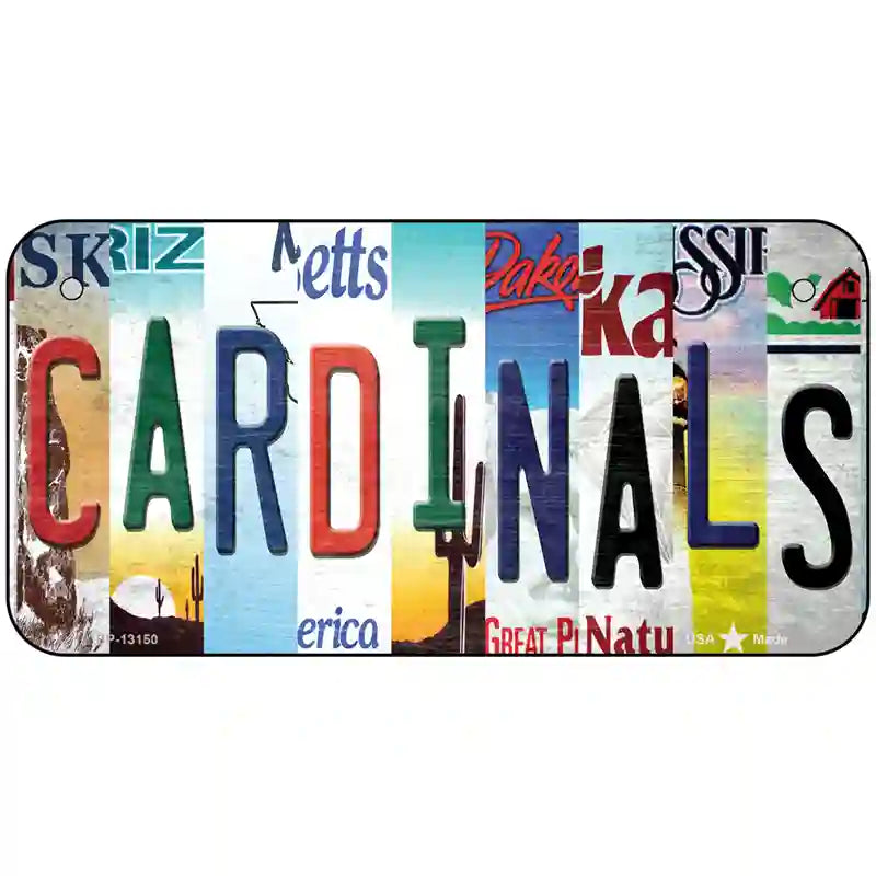 Cardinals Strip Art Novelty Metal License Plate Tag 6" x 3" (BP)