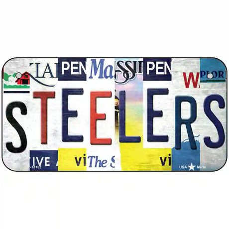 Steelers Strip Art Novelty Metal License Plate Tag 6" x 3" (BP)