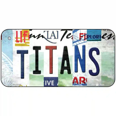 Titans Strip Art Novelty Metal License Plate Tag 6" x 3" (BP)